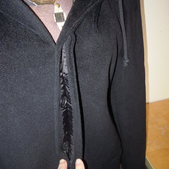 Emporio Giorgio Armani Vintage Black Blazer Jacket Hoodie Unisex Italy Sz 48 - Picture 1 of 11